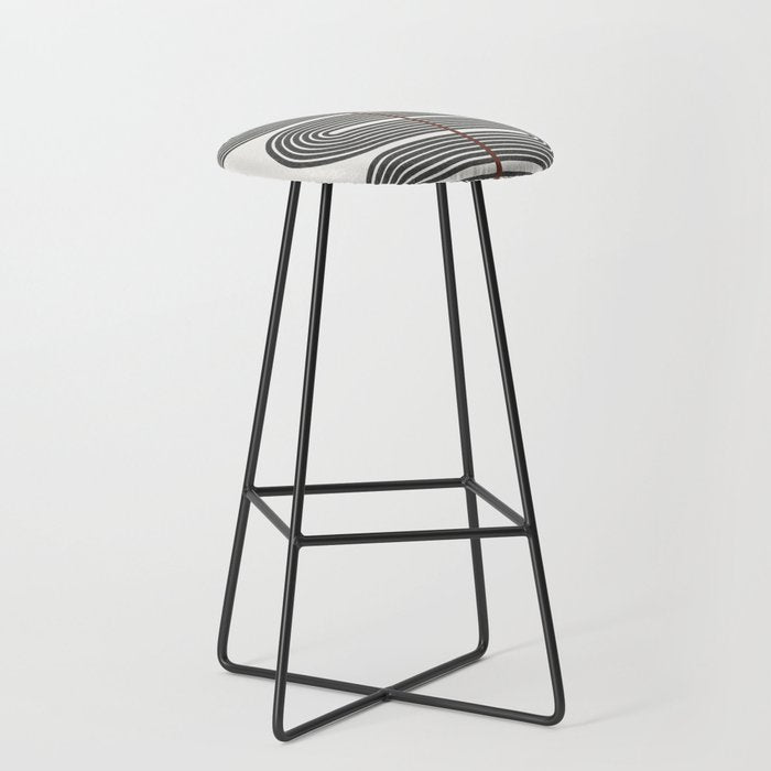 Retro, Mid-Century Line Art Stool Gallery Image 1