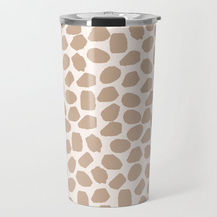 Ink Spot Pattern Buff Beige and Cream Travel Mug Gallery Image 1
