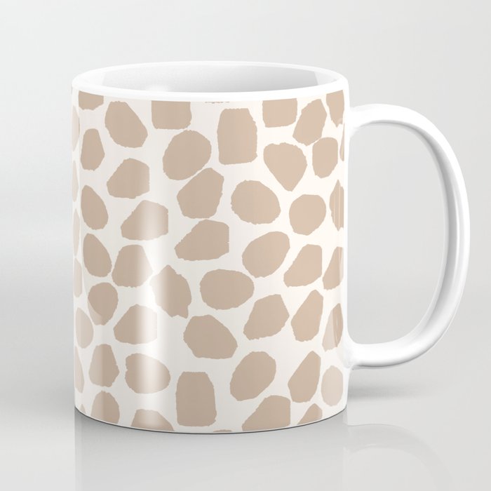 Ink Spot Pattern Buff Beige and Cream Coffee Mug Gallery Image 1