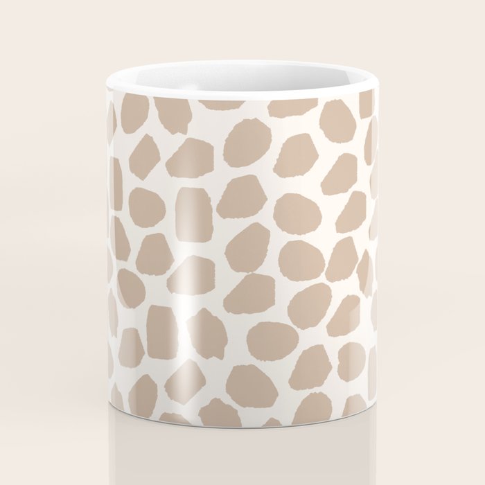 Ink Spot Pattern Buff Beige and Cream Coffee Mug Gallery Image 4