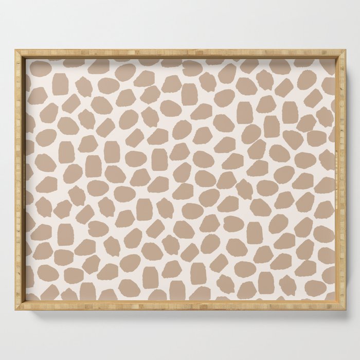 Ink Spot Pattern Buff Beige and Cream Serving Tray Gallery Image 1