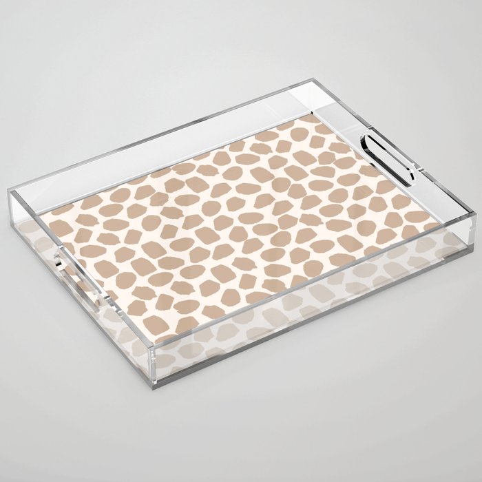Ink Spot Pattern Buff Beige and Cream Acrylic Tray Gallery Image 1