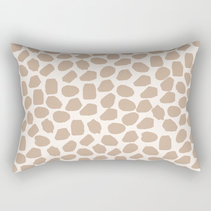 Ink Spot Pattern Buff Beige and Cream Rectangular Pillow Gallery Image 2