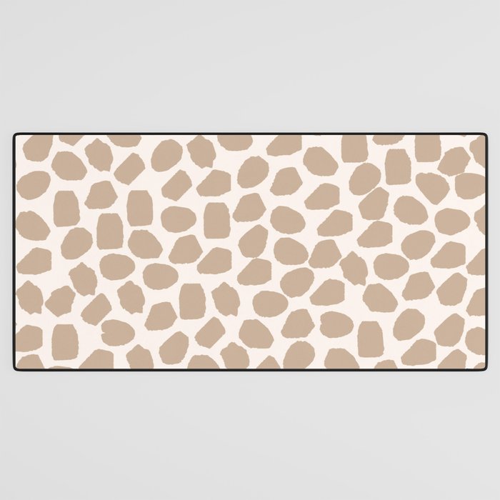 Ink Spot Pattern Buff Beige and Cream Desk Mat Gallery Image 3