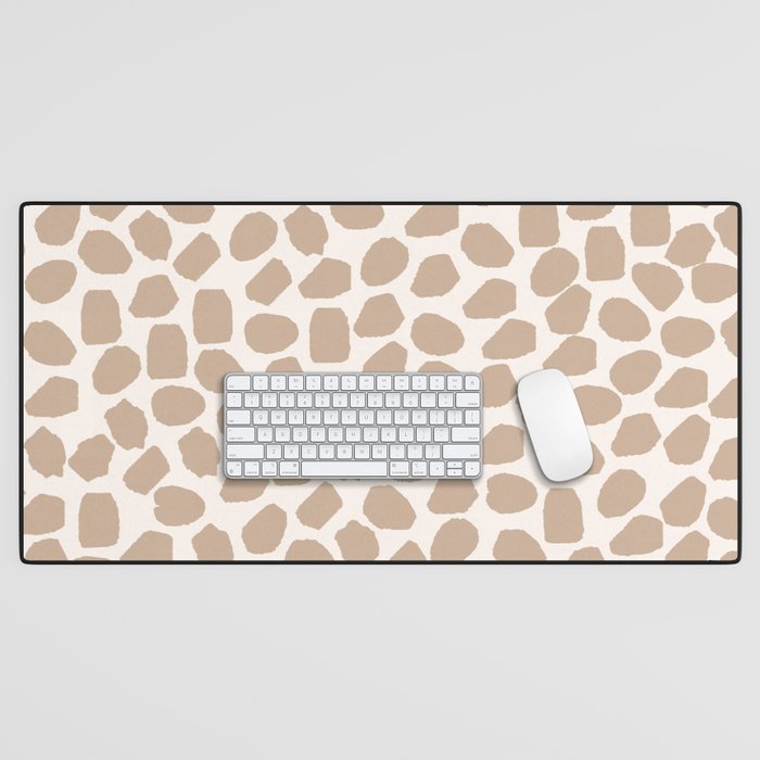 Ink Spot Pattern Buff Beige and Cream Desk Mat Gallery Image 1