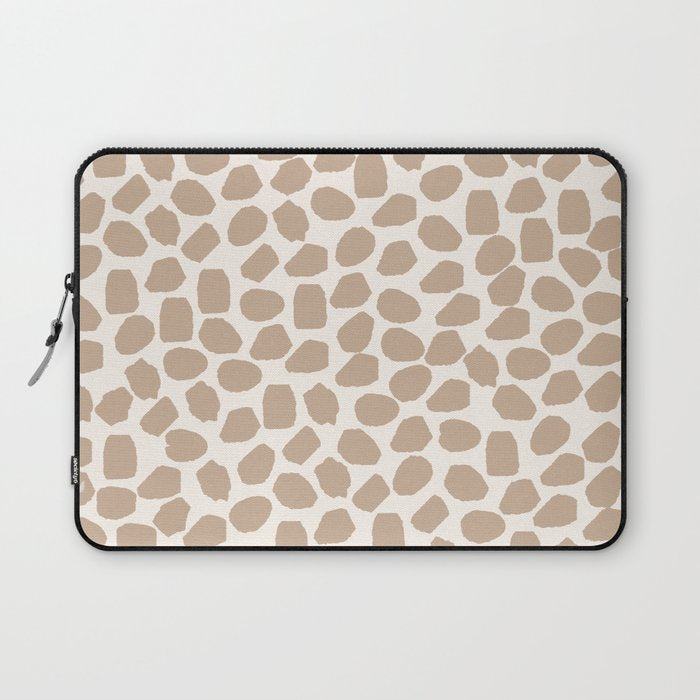 Ink Spot Pattern Buff Beige and Cream Laptop Sleeve Gallery Image 1