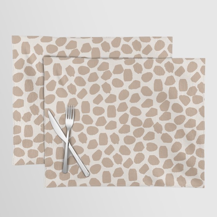 Ink Spot Pattern Buff Beige and Cream Placemat Gallery Image 1