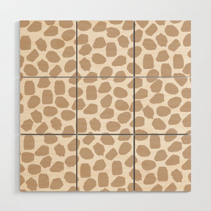Ink Spot Pattern Buff Beige and Cream Wood Wall Art Gallery Image 1