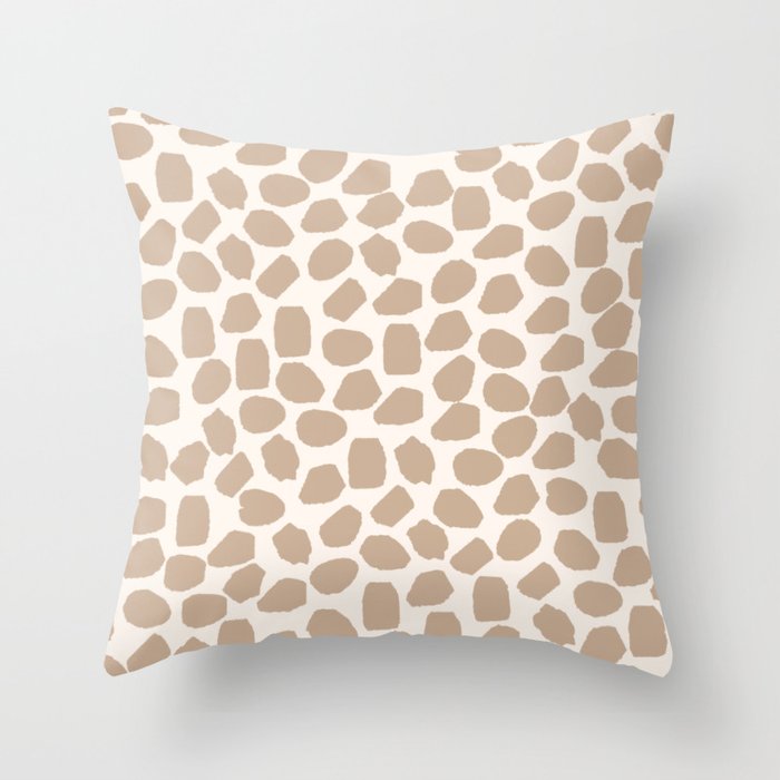 Ink Spot Pattern Buff Beige and Cream Throw Pillow Gallery Image 6