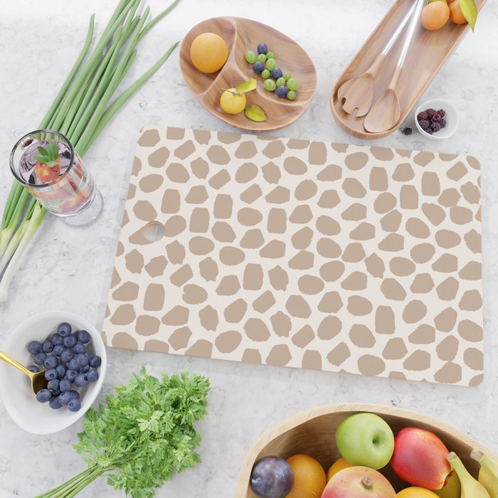 Ink Spot Pattern Buff Beige and Cream Cutting Board Gallery Image 2