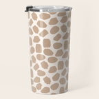 Ink Spot Pattern Buff Beige and Cream Travel Mug Gallery Image 3