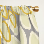 Floral Prints, Soft Yellow and Gray, Modern Print Art Window Curtain Gallery Image 2