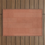 Minimal, Pattern, Boho Prints, Terracotta Outdoor Rug Gallery Image 1