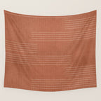 Minimal, Pattern, Boho Prints, Terracotta Wall Tapestry Gallery Image 4