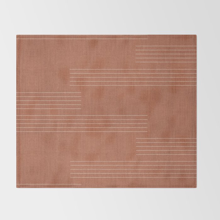 Minimal, Pattern, Boho Prints, Terracotta Throw Blanket Gallery Image 2