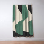 Graphic Edge Shapes - Green Window Curtain Gallery Image 3