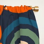 Cute Miscellany Rainbow Floral Pattern Blue Orange Green Mustard Window Curtain Gallery Image 2