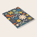 Cute Miscellany Rainbow Floral Pattern Blue Orange Green Mustard Notebook Gallery Image 2