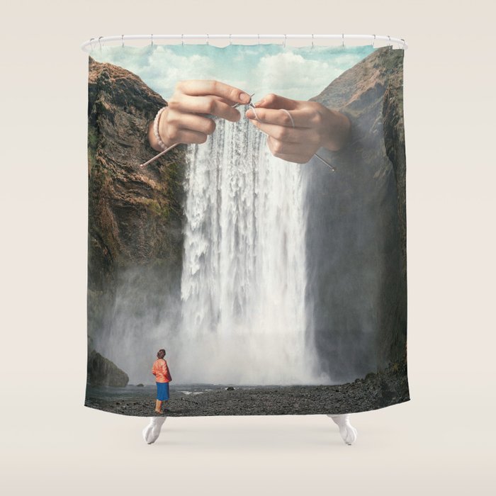Knitted Waterfall - Crochet Shower Curtain Gallery Image 1