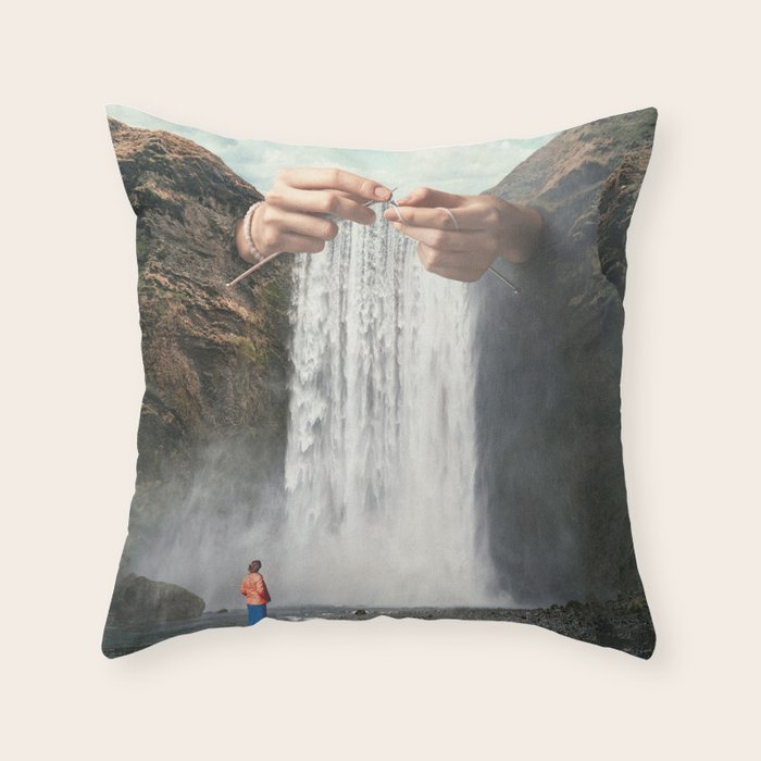 Knitted Waterfall - Crochet Throw Pillow Gallery Image 6