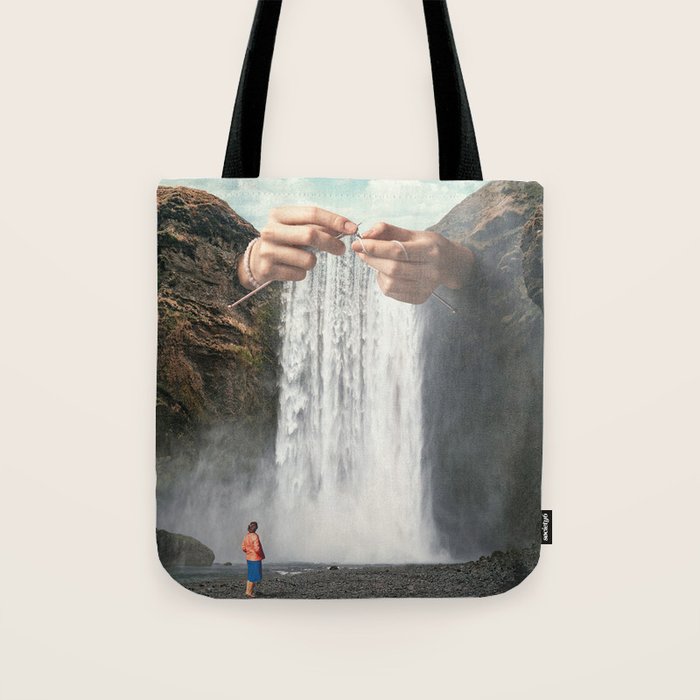 Knitted Waterfall - Crochet Tote Bag Gallery Image 1