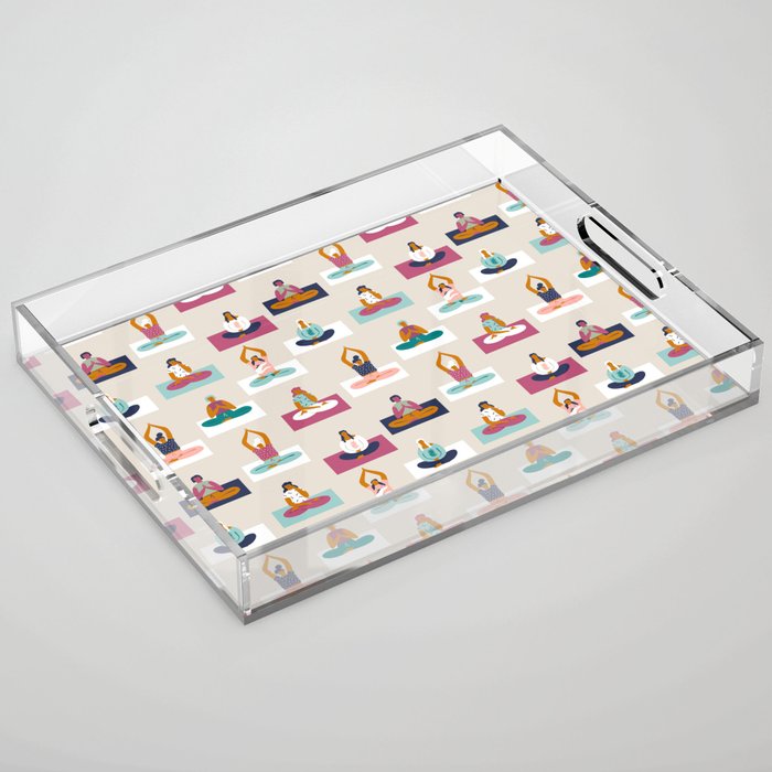 Morning yoga Acrylic Tray Gallery Image 1