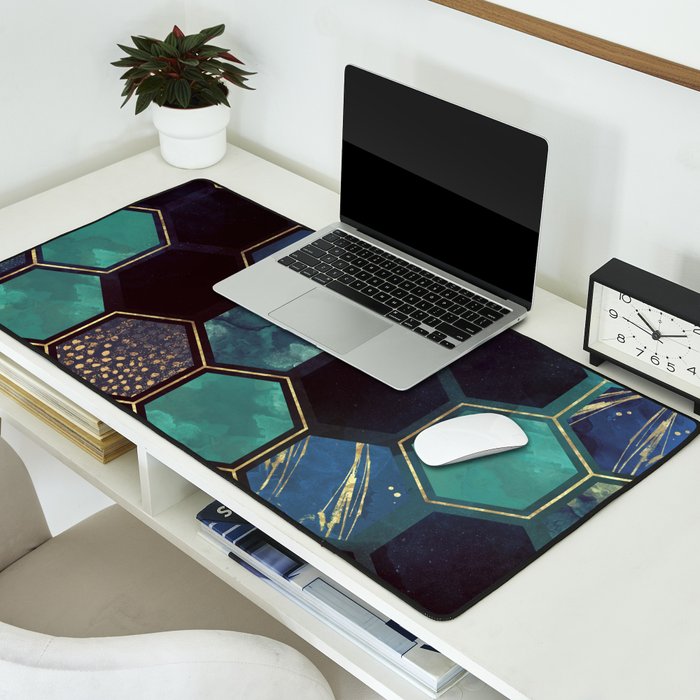 Blue & Gold Desk Mat Gallery Image 2