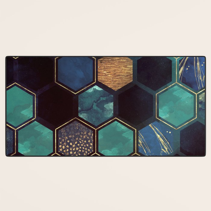 Blue & Gold Desk Mat Gallery Image 3
