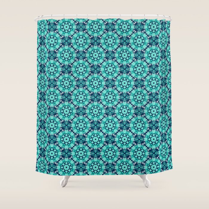 Navy & Teal Jewel Shower Curtain Gallery Image 1