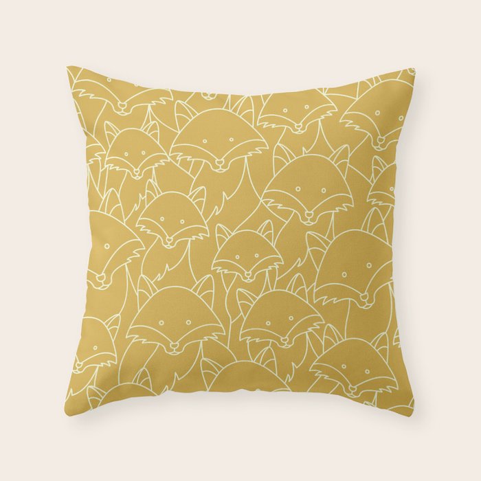 Minimalist Red Fox Throw Pillow Gallery Image 1