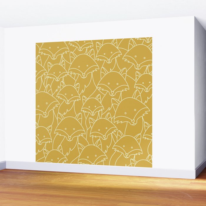Minimalist Red Fox Wall Mural Gallery Image 2