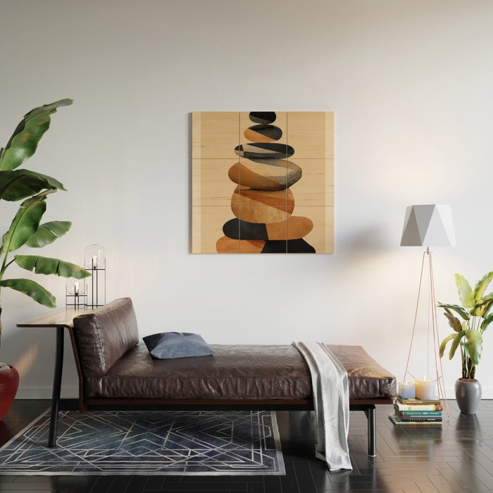 Abstract and Modern Stones Art 1 Wood Wall Art Gallery Image 2