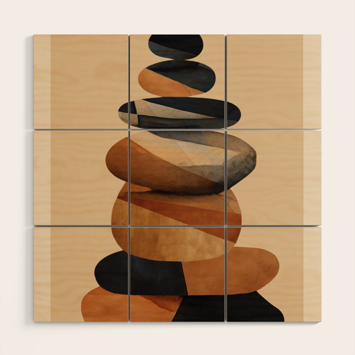 Abstract and Modern Stones Art 1 Wood Wall Art Gallery Image 1