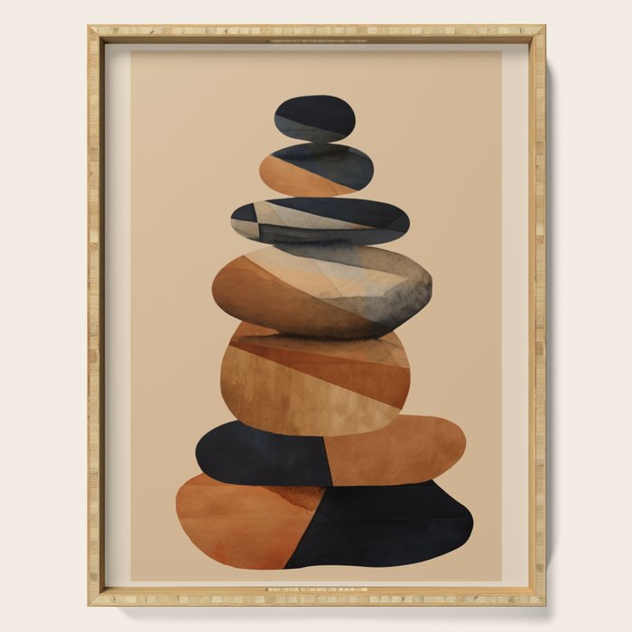 Abstract and Modern Stones Art 1 Serving Tray Gallery Image 1