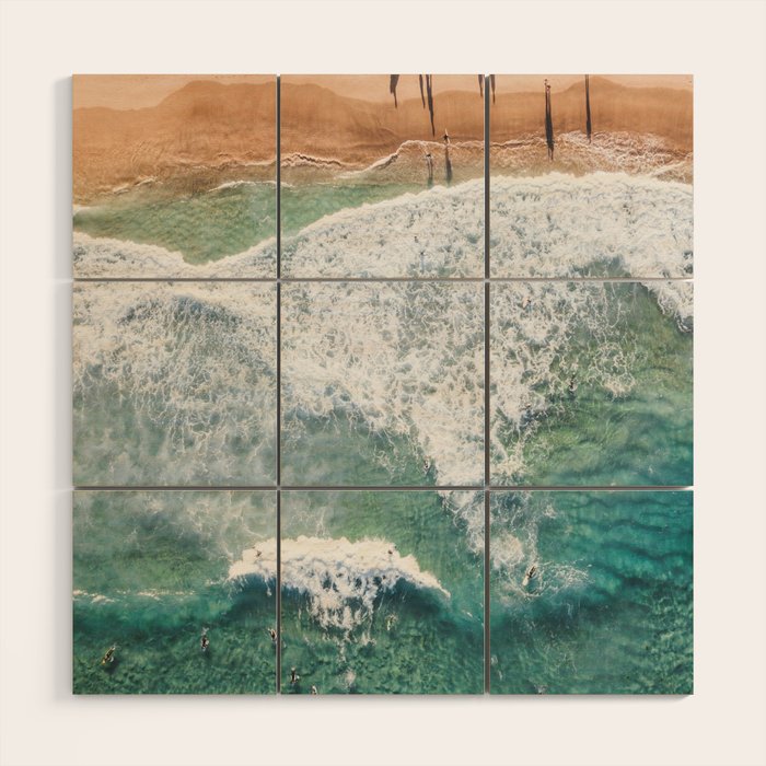 Surfing in the Ocean Wood Wall Art Gallery Image 1