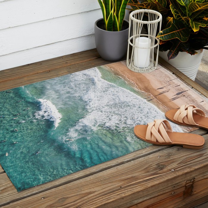 Surfing in the Ocean Outdoor Rug Gallery Image 2