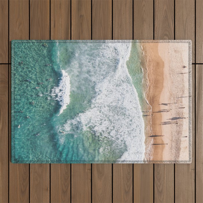 Surfing in the Ocean Outdoor Rug Gallery Image 1