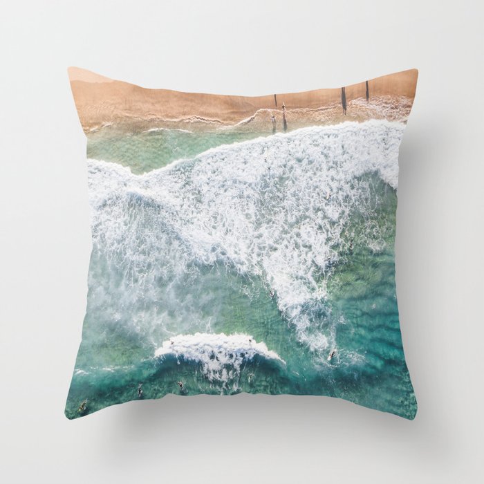 Surfing in the Ocean Throw Pillow Gallery Image 6
