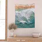 Surfing in the Ocean Wall Tapestry Gallery Image 2