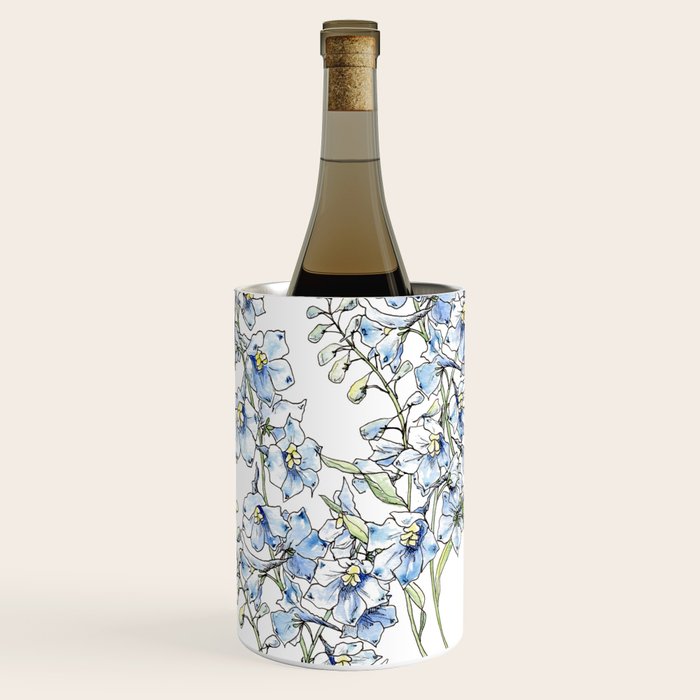 Blue Delphinium Flowers Wine Chiller Gallery Image 1