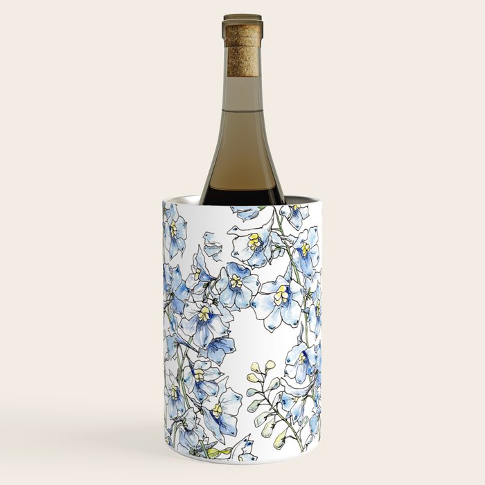 Blue Delphinium Flowers Wine Chiller Gallery Image 2