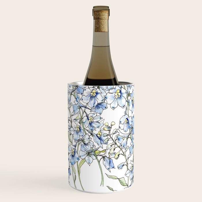 Blue Delphinium Flowers Wine Chiller Gallery Image 3