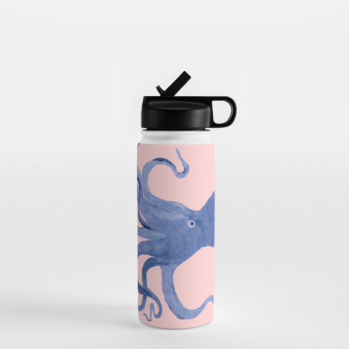 Blue Octopus and Butterfly Water Bottle Gallery Image 1
