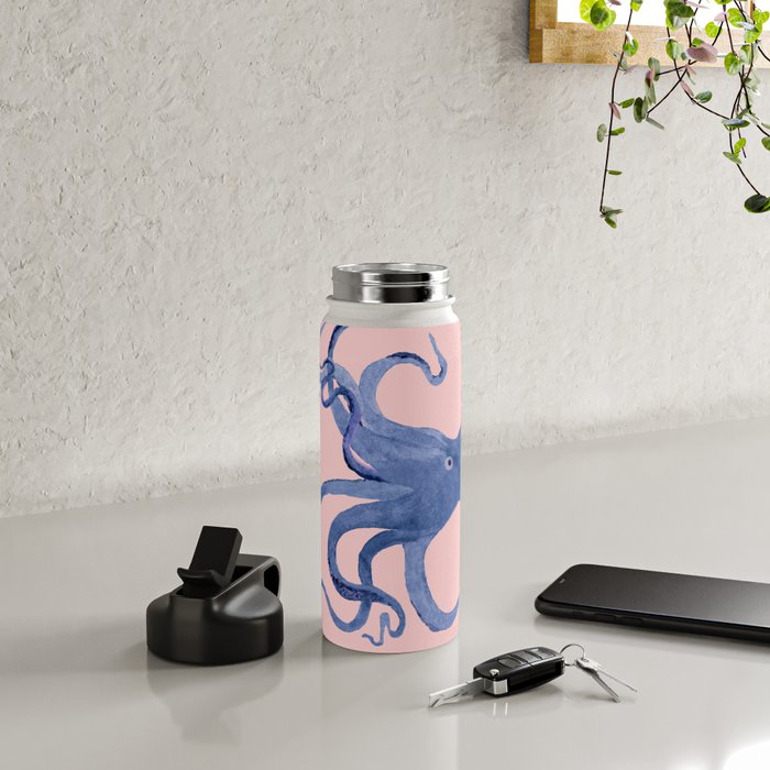 Blue Octopus and Butterfly Water Bottle Gallery Image 4