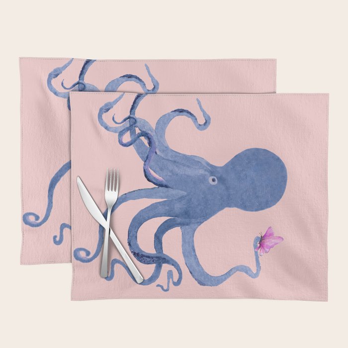 Blue Octopus and Butterfly Placemat Gallery Image 1