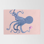 Blue Octopus and Butterfly Rug Gallery Image 2