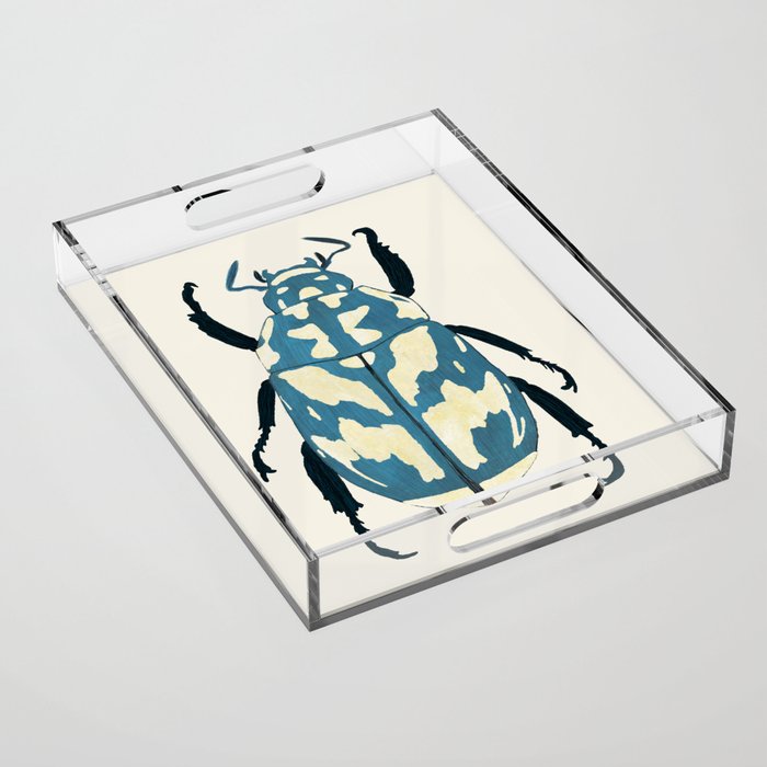 Blue beetle insect Acrylic Tray Gallery Image 1