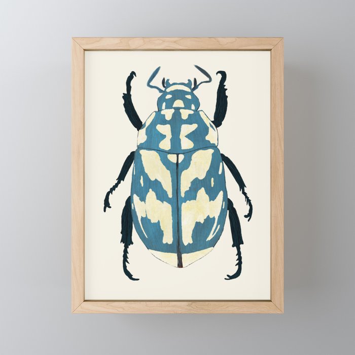 Blue beetle insect Mini Art Print Gallery Image 1