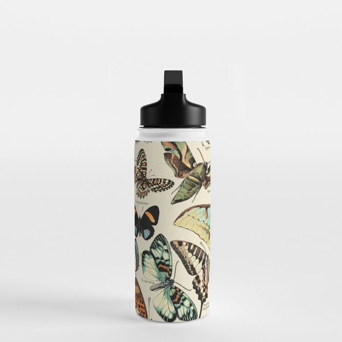 French Vintage Butterflies Chart Adolphe Millot Papillons Larousse Pour Tous Cozy Boho Maximalist Water Bottle Gallery Image 3