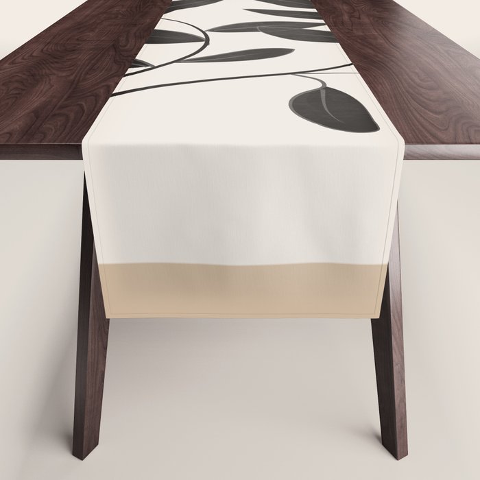 Minimalist plants and leaves Art 8 Table Runner Gallery Image 1